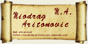 Miodrag Aritonović vizit kartica